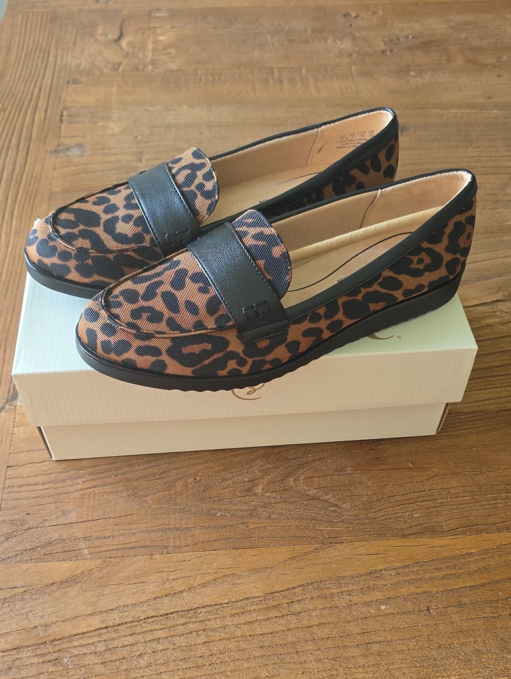 Life Stride Leopard Print Slip-On Loafers - Brown and Black